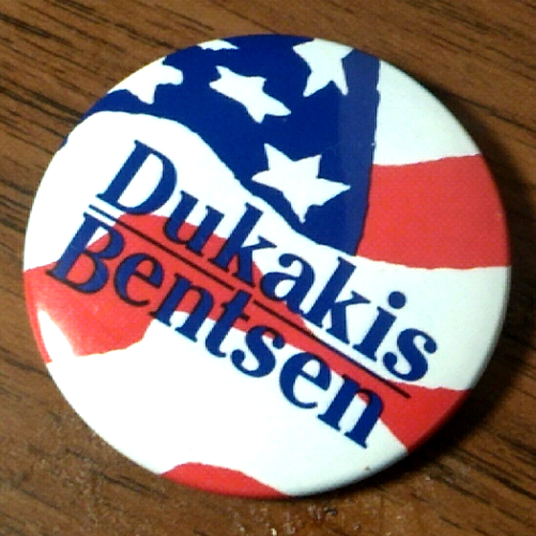 1988 Dukakis Bentsen 1-3/4″ US Presidential Campaign Pinback Button Democratic