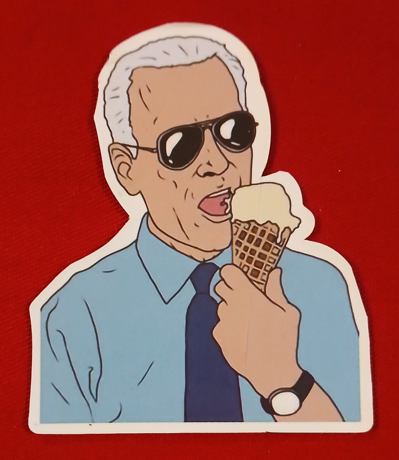 JOE BIDEN EATING ICE CREAM MAGNET/STICKER☆EXCELLENT CONDITION
