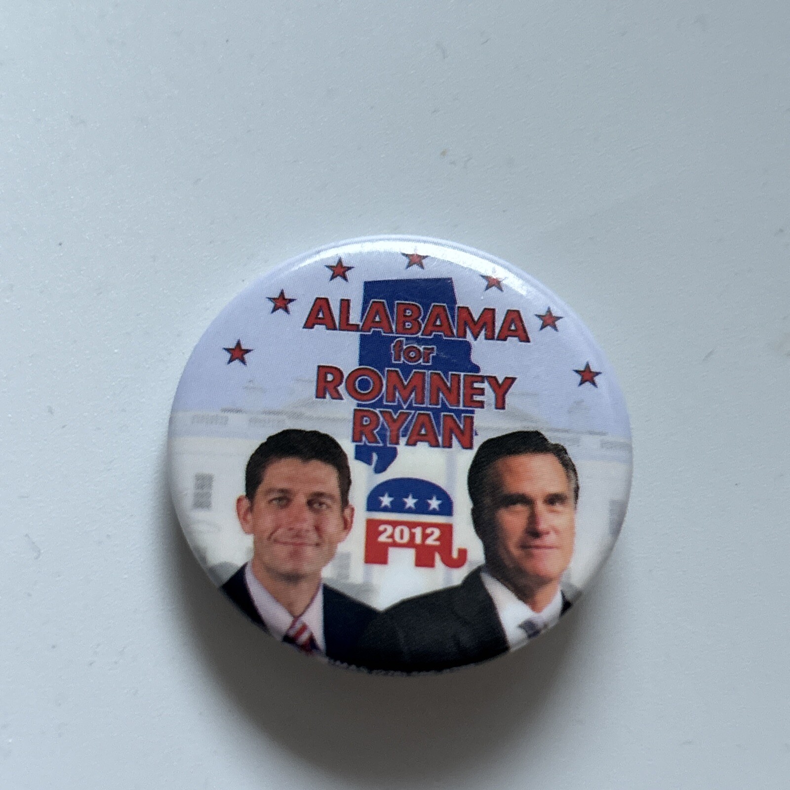 2012 Mitt Romney for President Alabama 50 State 1.5″ Button Paul Ryan Pin