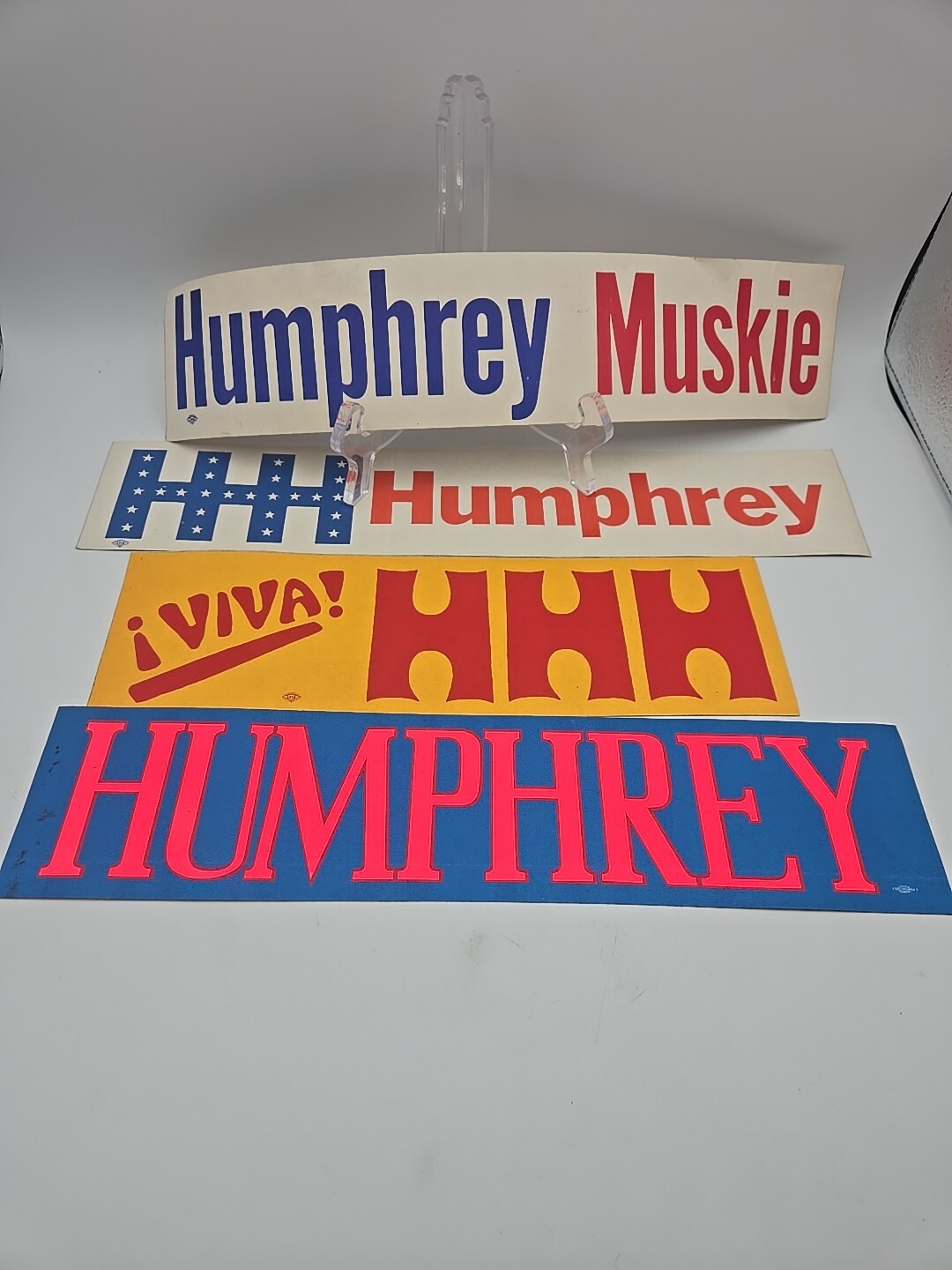 Humphrey for President ’68 Bumper Sticker Lot Of 4 Original NOS