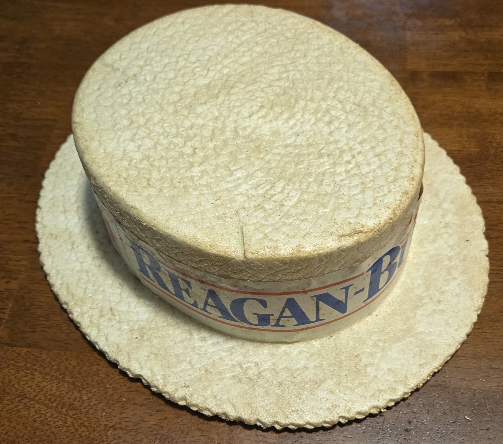 Ronald Reagan Bush 1984 Styrofoam Presidential Campaign Hat USA Lewtan Line