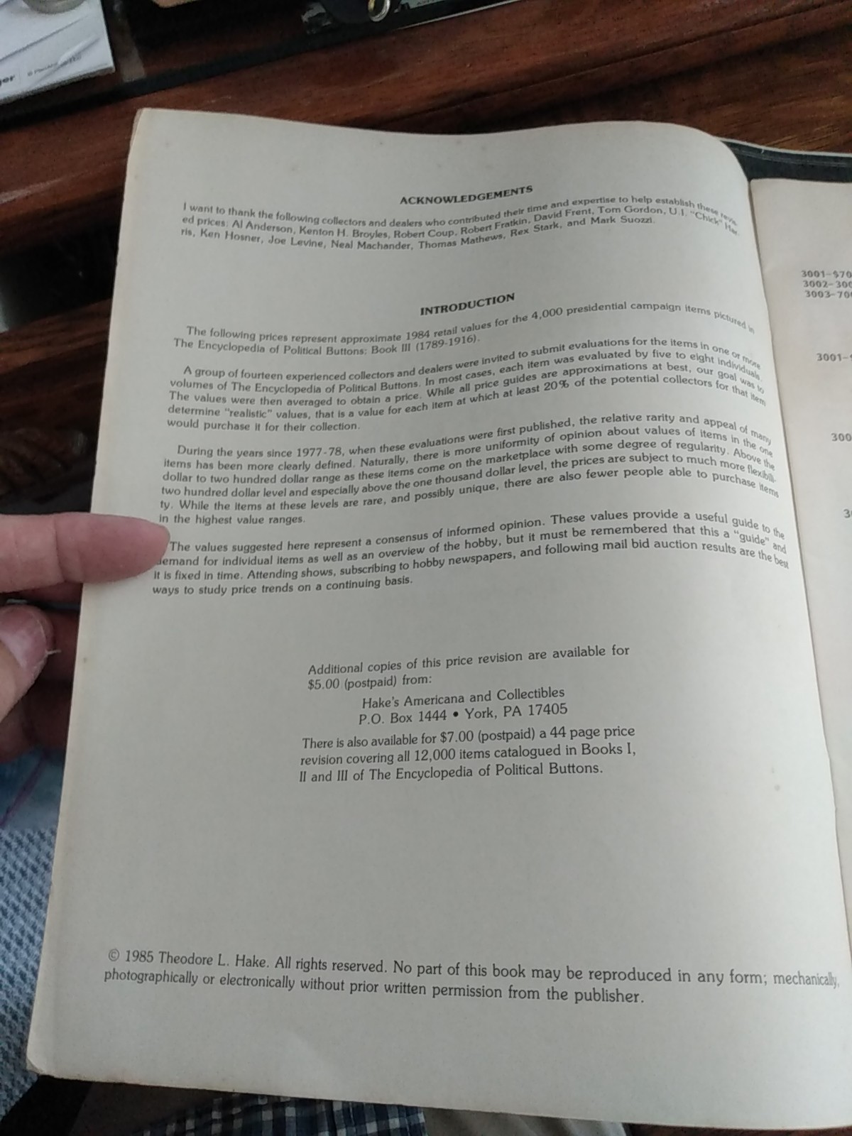 POLITICAL BUTTONS BOOK III – 1789 – 1916, 1984 Revised Prices By Theodore Hake