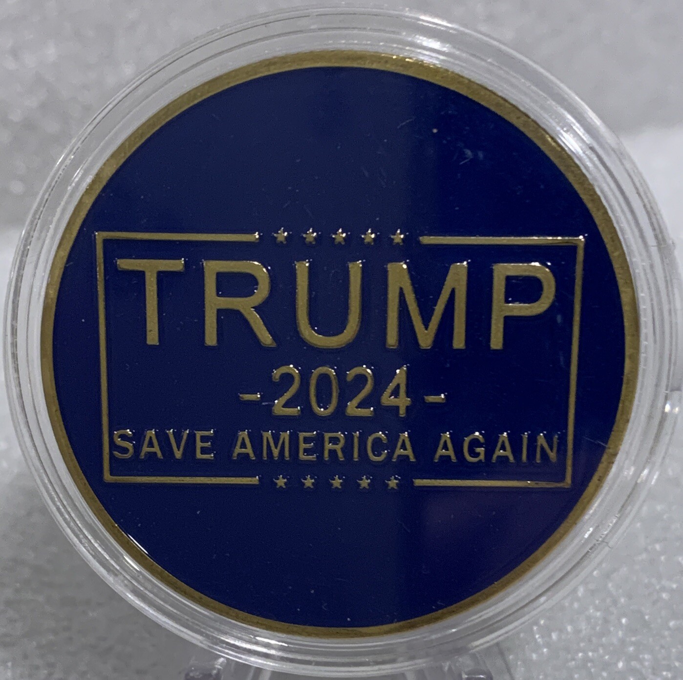 * 100 Pieces 2024 President Donald Trump Comm Coin Save America Again Gold Trim