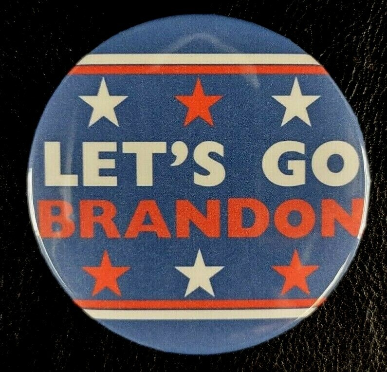 2.25″ Anti-Joe Biden Pinback Button Badge Let’s GO Brandon Vote Trump 2024