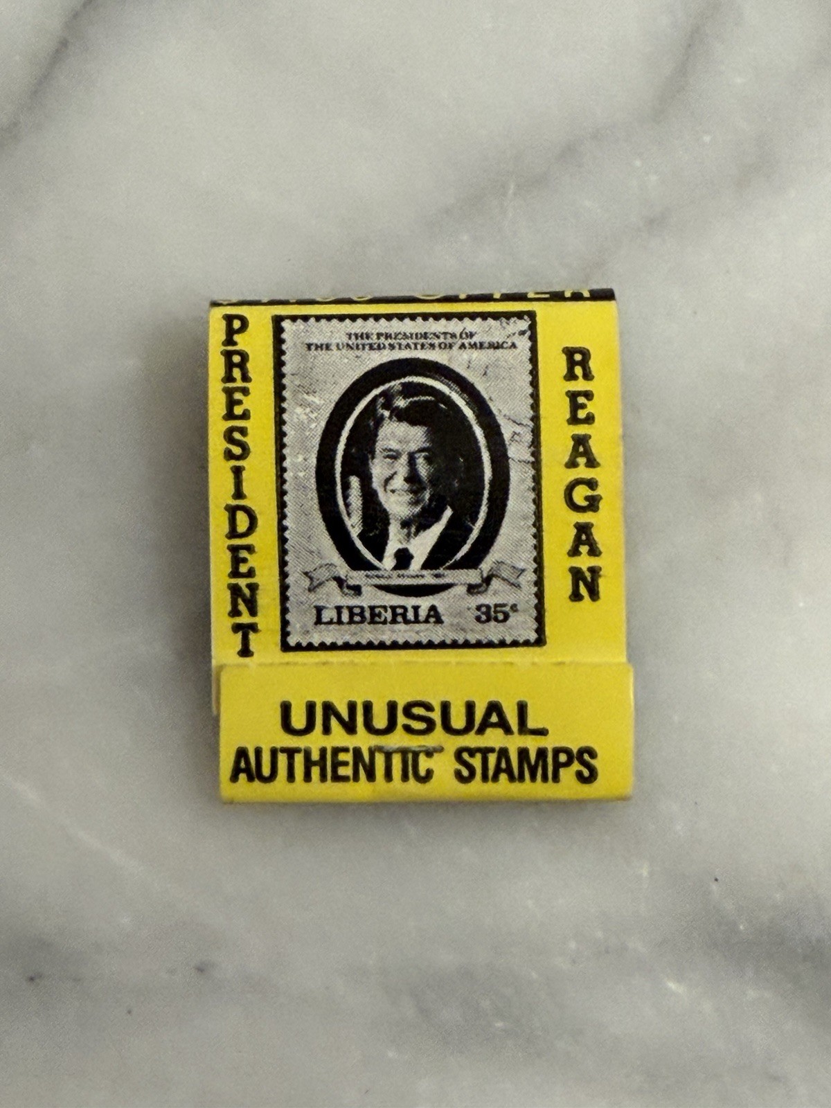 Vintage Ronald Reagan Matchbook Novelty Stamp Unused Full Matches 1980s