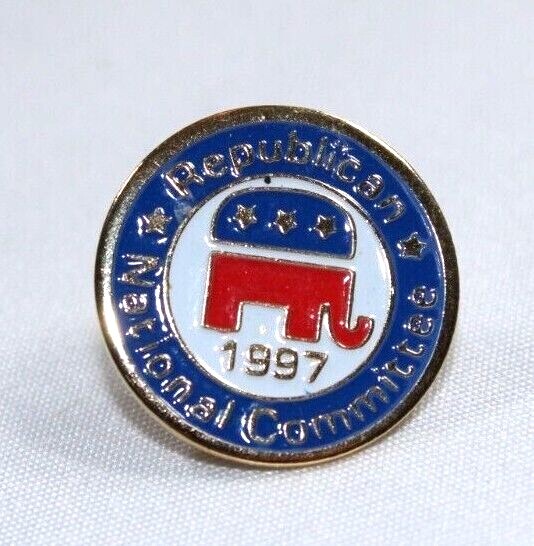 1997 Republican National Committee RNC Lapel Pin Enamel Hat Tie Elephant