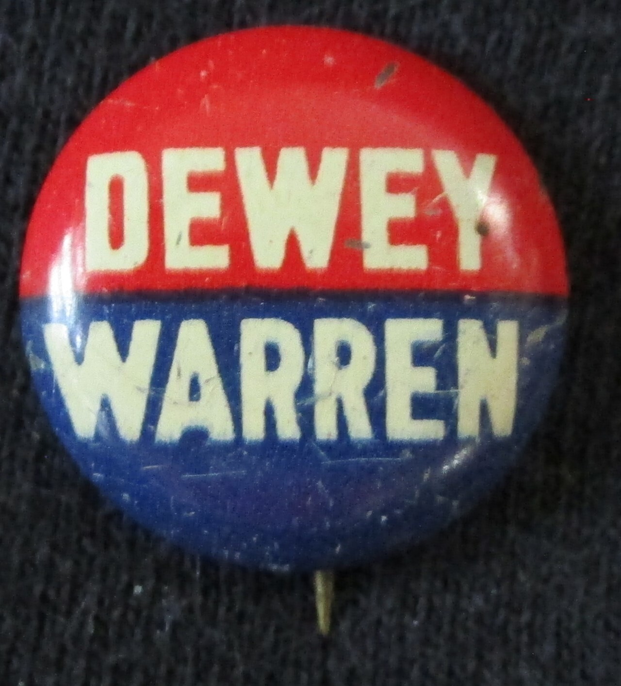 DEWEY WARREN Political Pin 3/4″ 1948 pinback GOOD