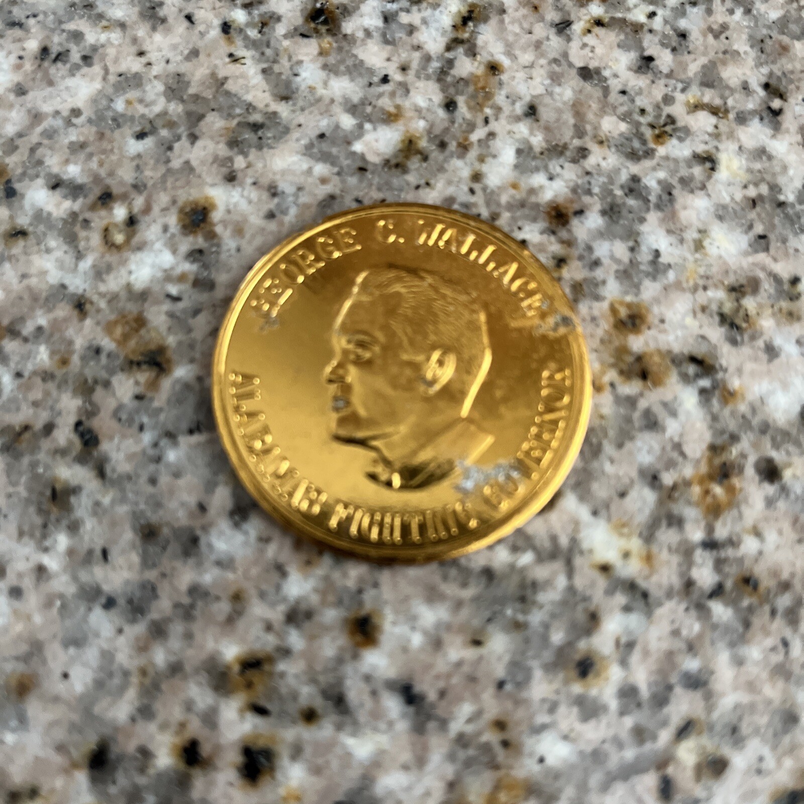 1968 Gold Colored Coin George Wallace-Presidential Campaign-Stand Up For America