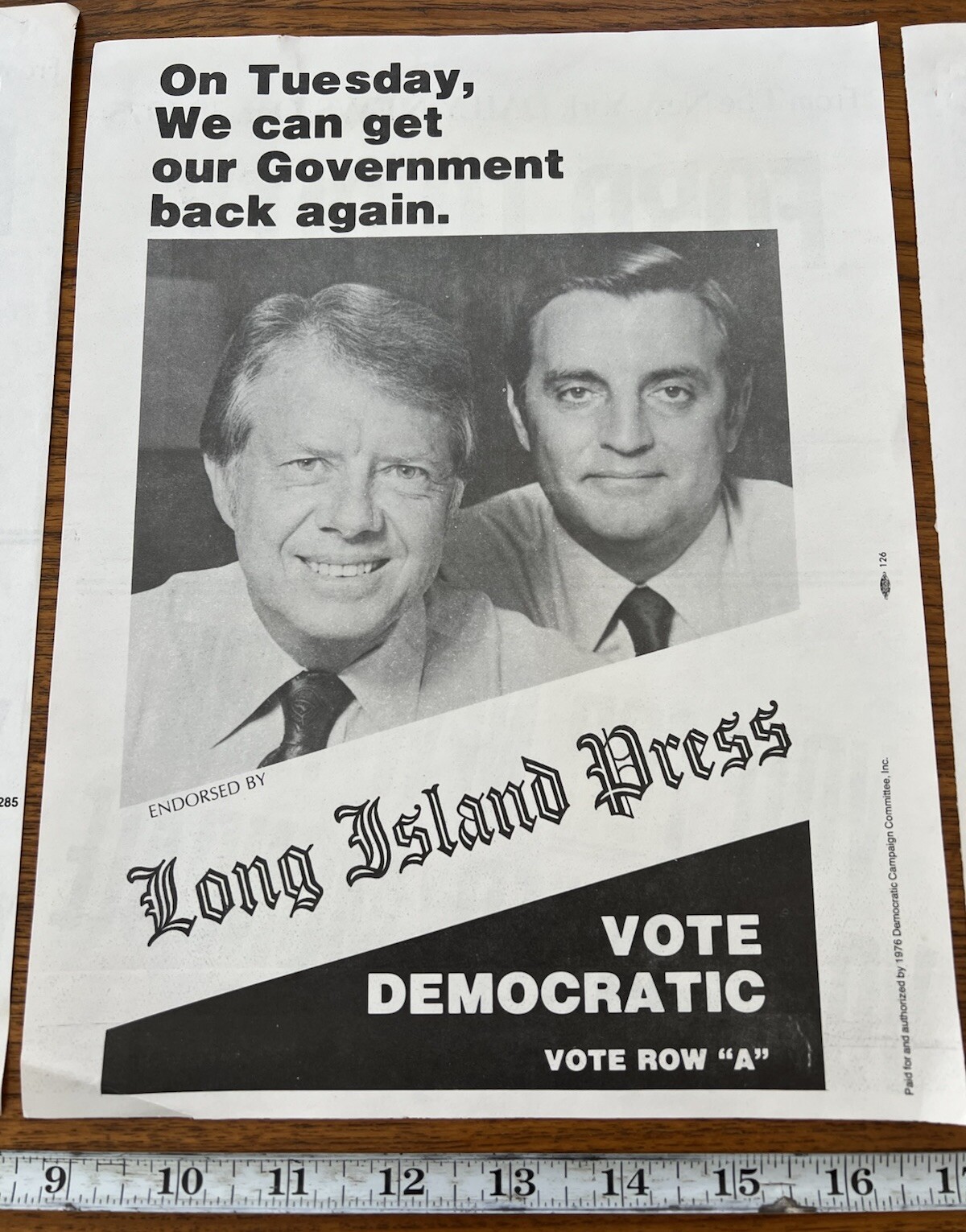 Vintage 3X Bulletins Paper Handouts Jimmy Carter 1976 President Election ILGWU