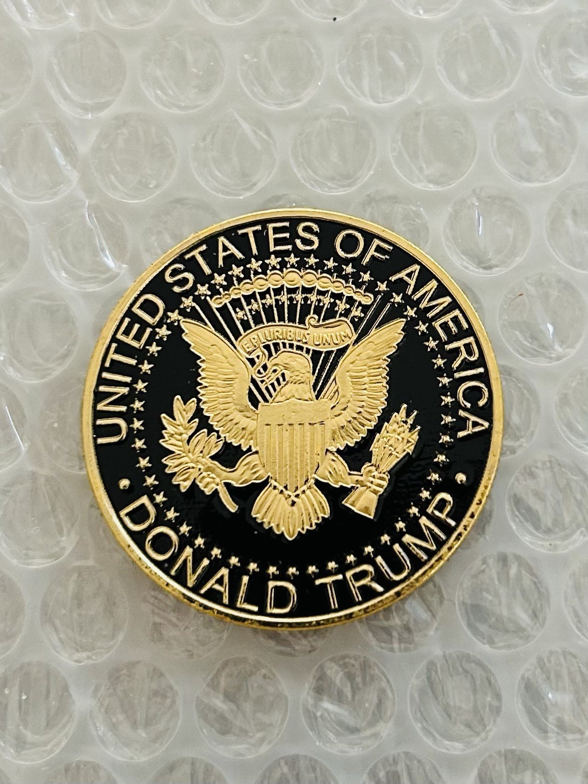 CHALLENGE COIN (2) SAVE AMERICA TRUMP GOLD 2024 REPUBLICAN MAGA BLUE & BLACK