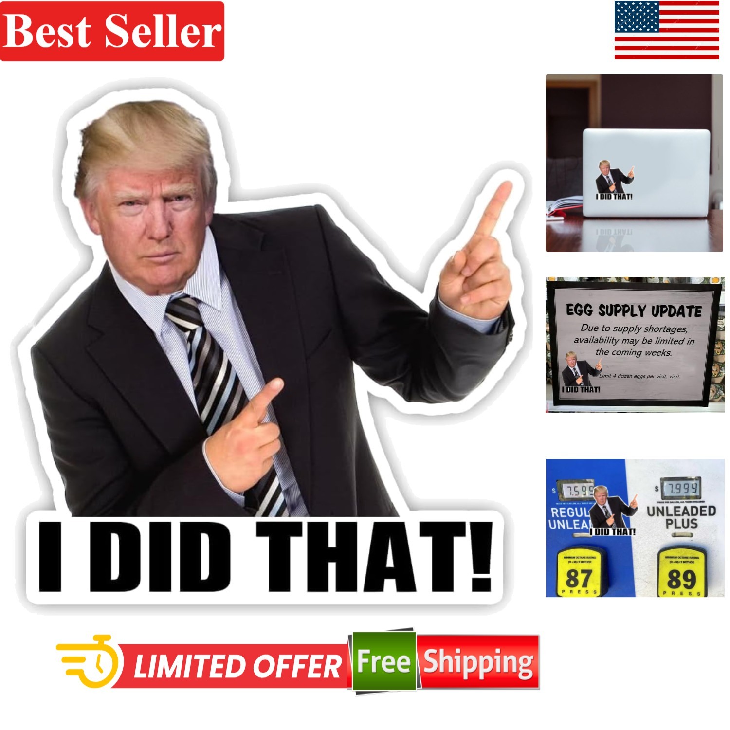 100PC 2.5-Inch Trump ‘I Did That’ Stickers – Perfect for Reselling & Events