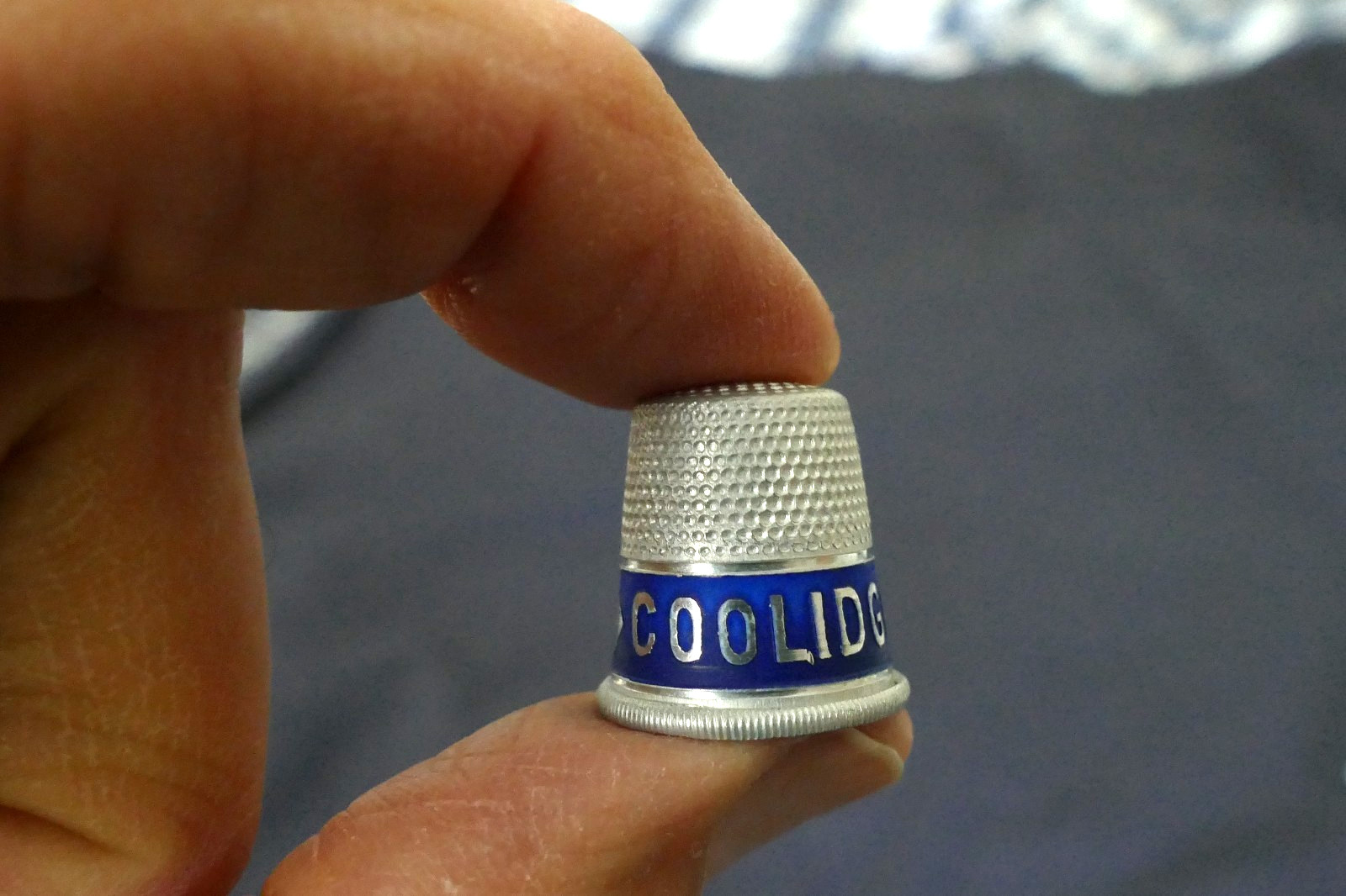 1924 Calvin Coolidge And Charles Dawes Presidential Campaign Sewing Thimble Mint