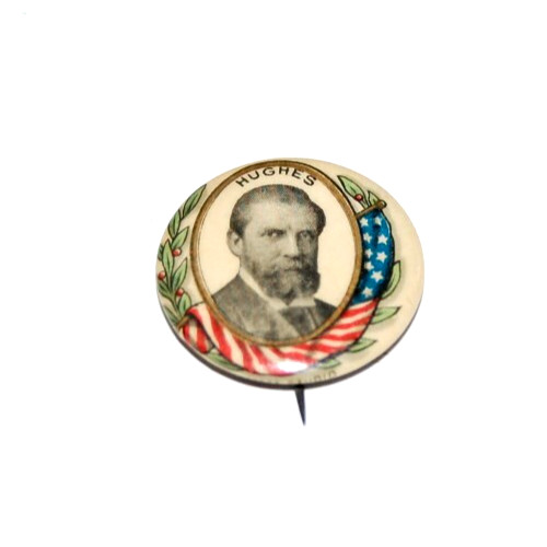 1916 CHARLES EVANS HUGHES president campaign pin pinback button political wreath