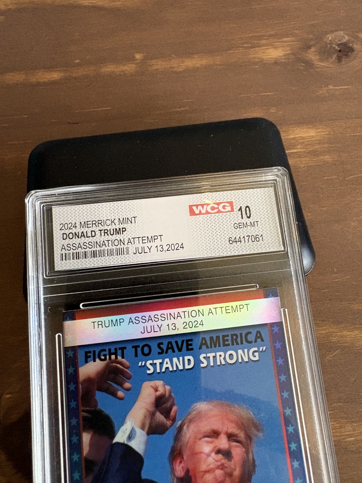 Donald Trump “Assassination Attempt” Trading Card With Acrylic Case