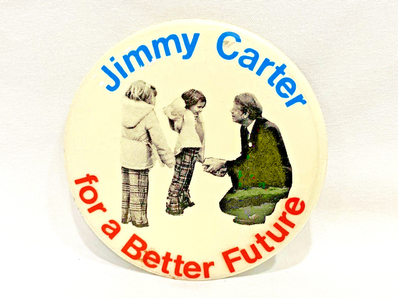1976 Jimmy Carter For a Better Future Political Campaign Pin Button 3″