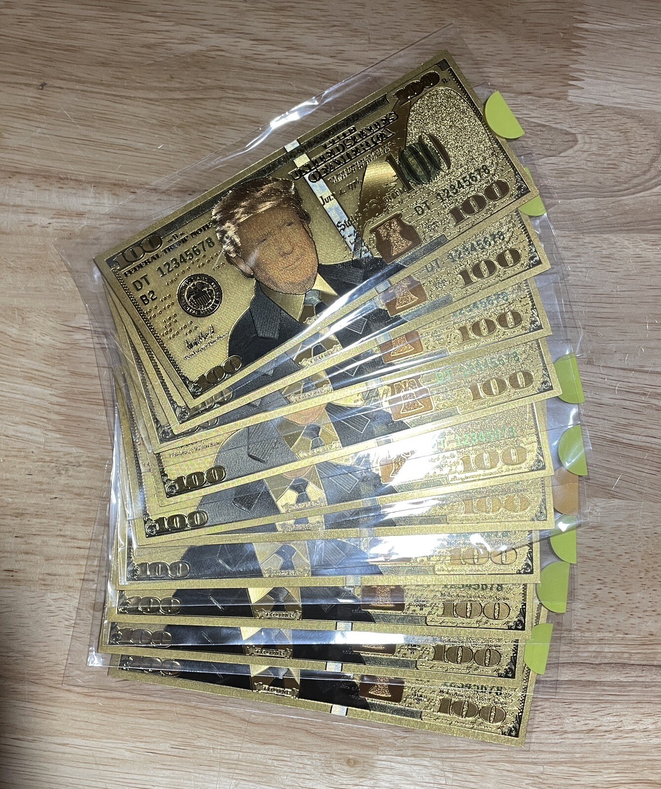 5pcs/set Donald Trump 100 Dollar Bill Banknote Gold Foil For Collection Gifts 🎁