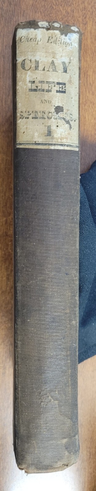 1844 HENRY CLAY, The Life and Speeches, Volume 1, hardcover