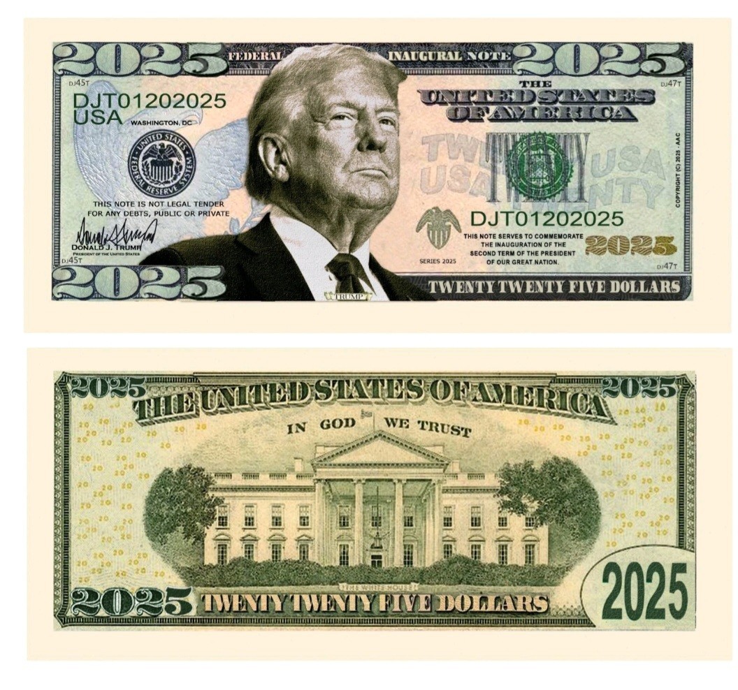 ✅ Pack of 5 Donald Trump 2025 MAGA Presidential Inaugural Novelty Dollar Bill ✅