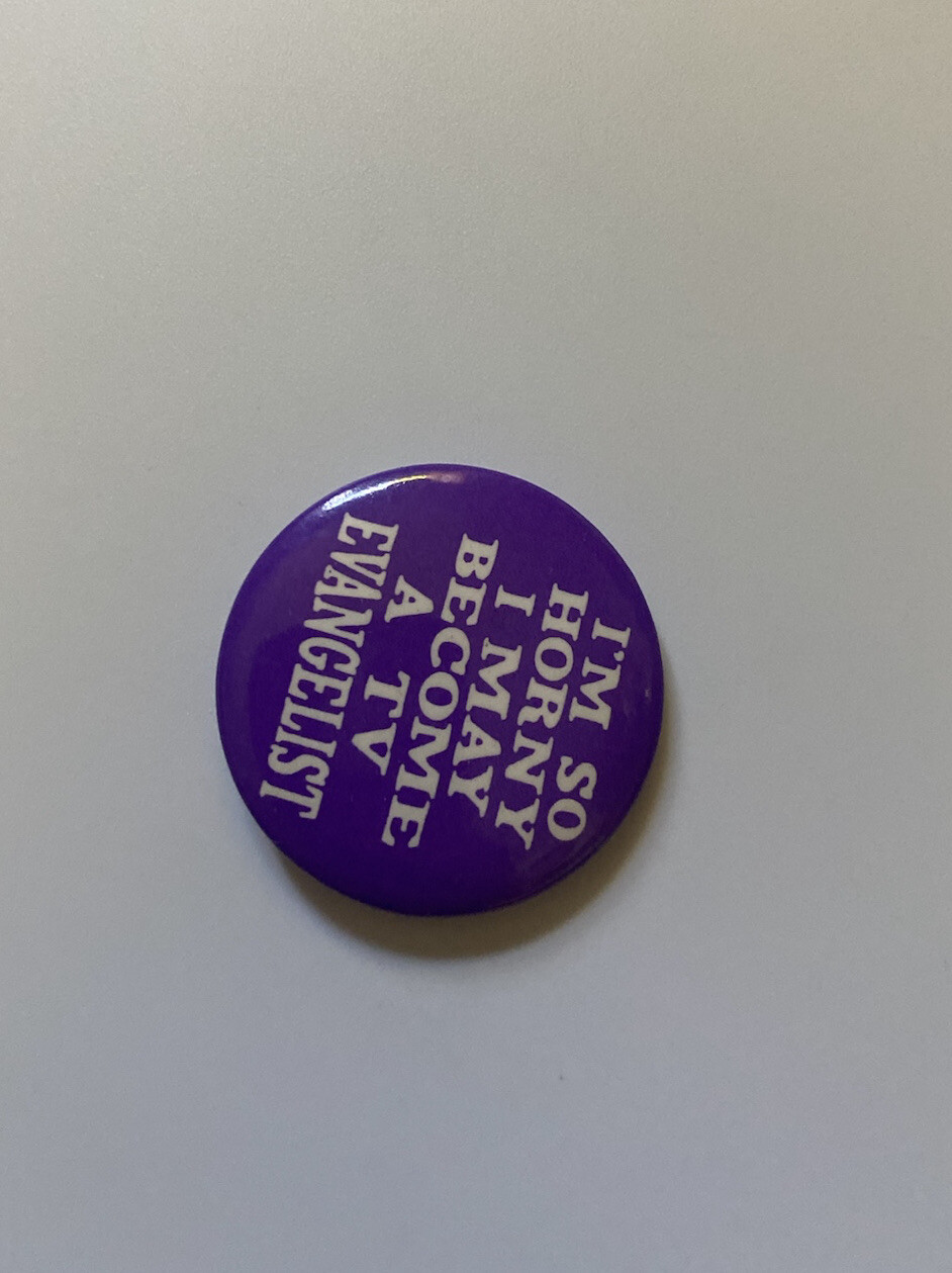 1988 Pin Pat Robertson Jimmy Swaggart TV Evangelist Button Political Campaign