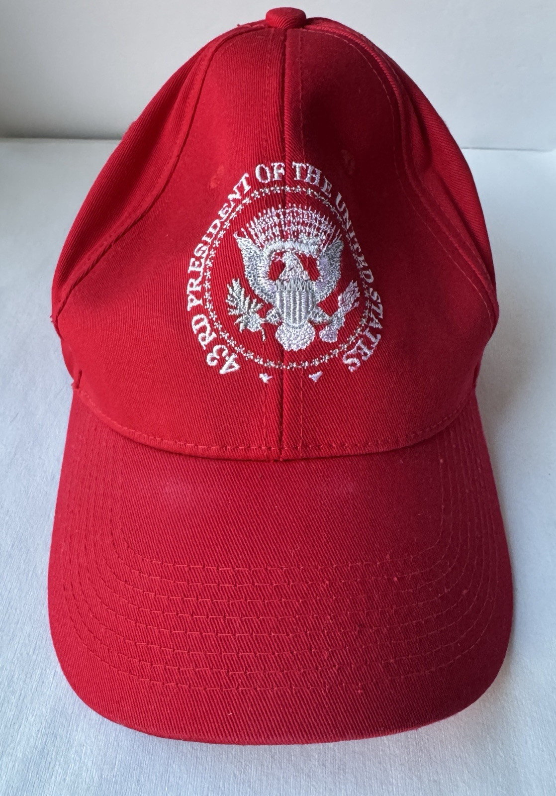 USA President George W. Bush 43rd Presidential Seal Red Adjustable Hat Cap 2005