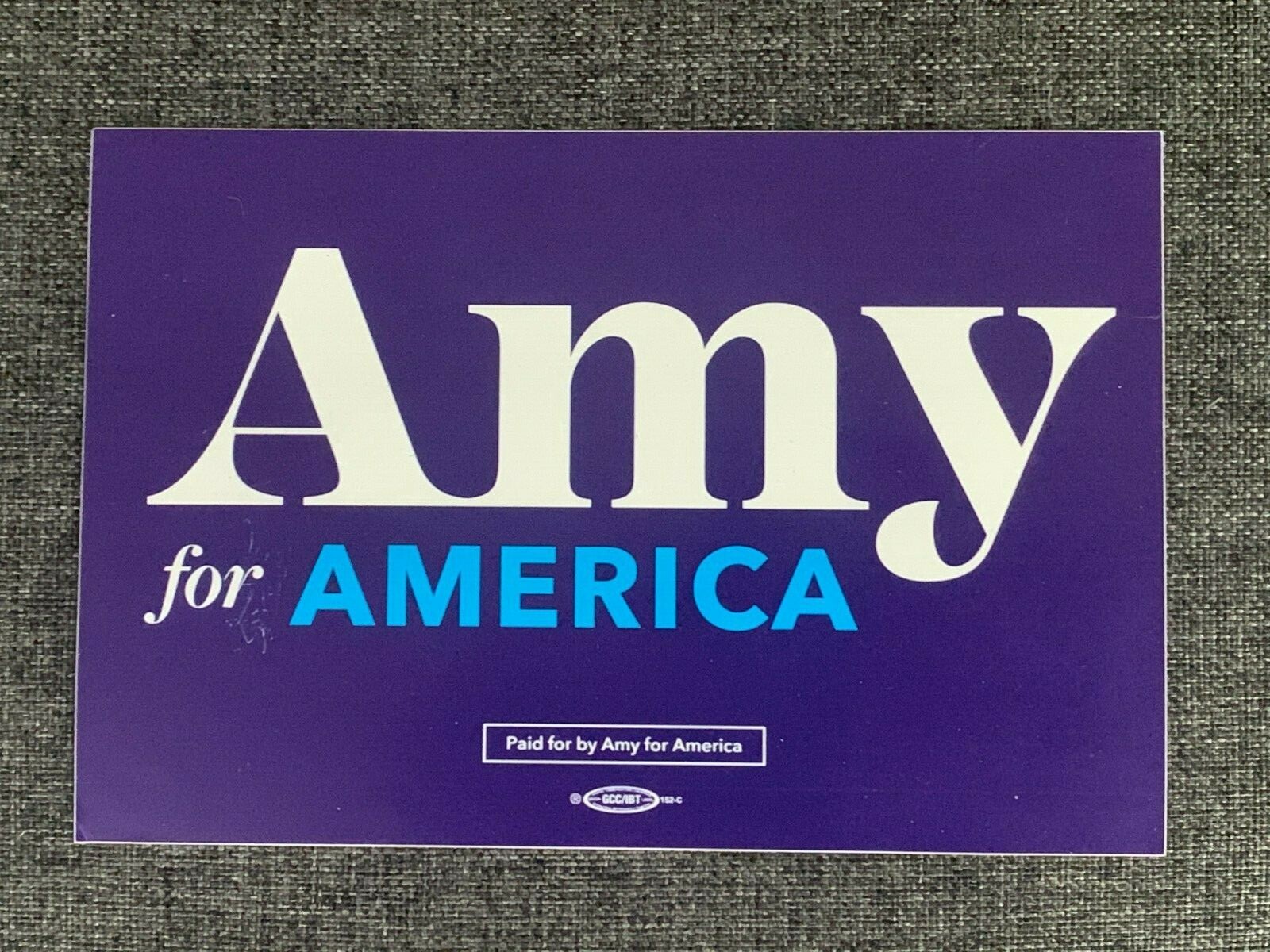 Amy Klobuchar For President 2020 Official Campaign Bumper Sticker Blue