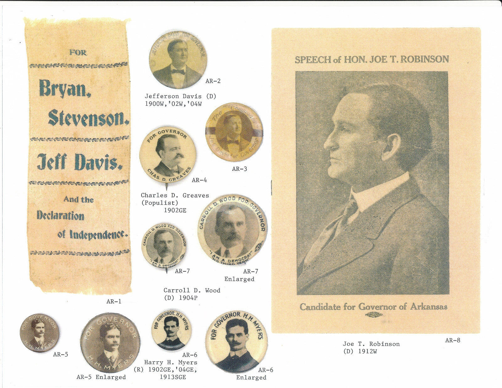 All color 226 page book Political Campaign Items Arkansas & Oklahoma