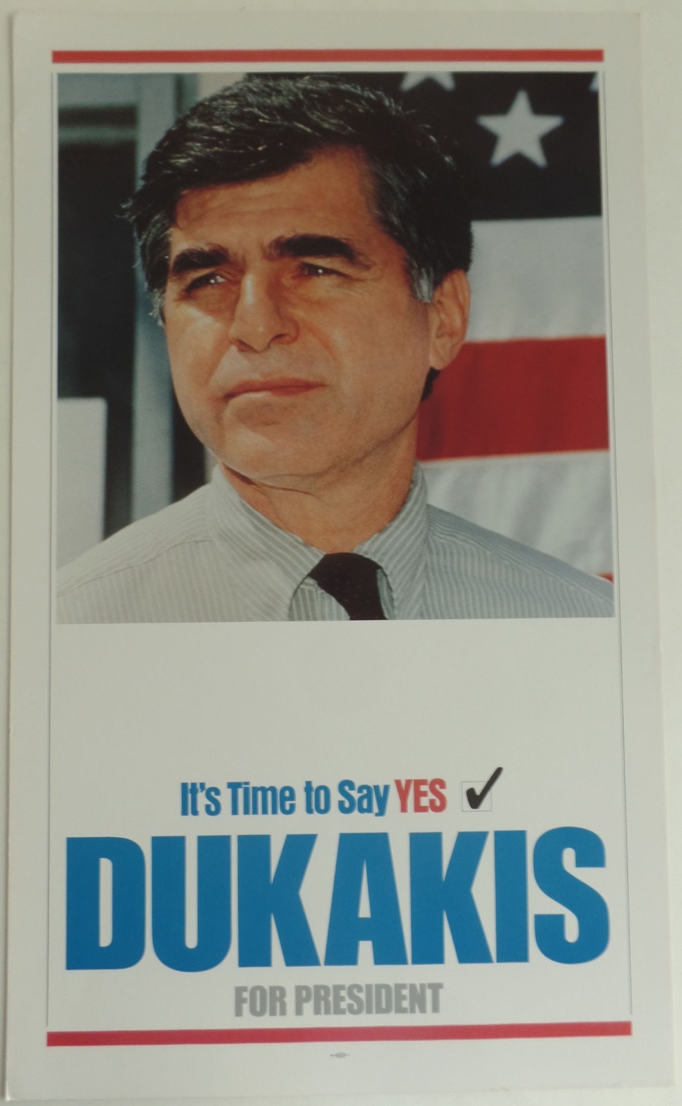1988 Michael Dukakis Presidential Campaign Poster Like Union Ones We’ve Listed
