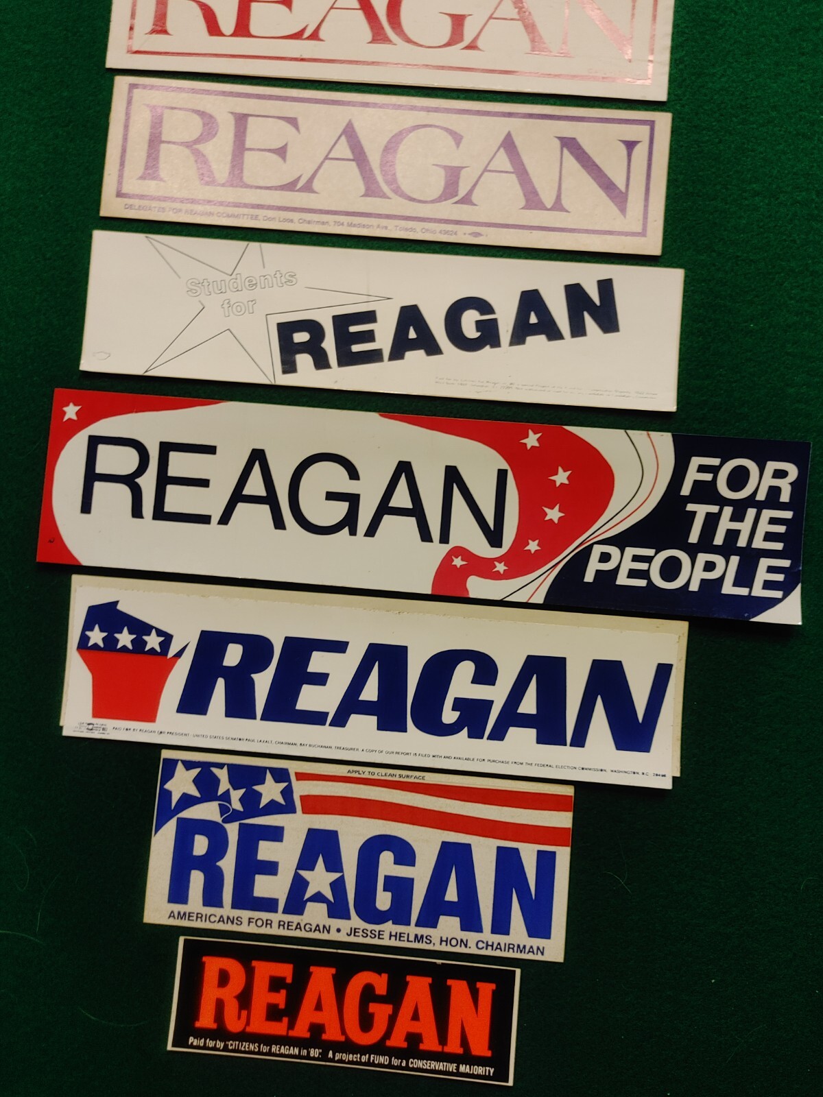 Rare Vintage Lot (11) Ronald Reagan President Bumper Stickers Unused