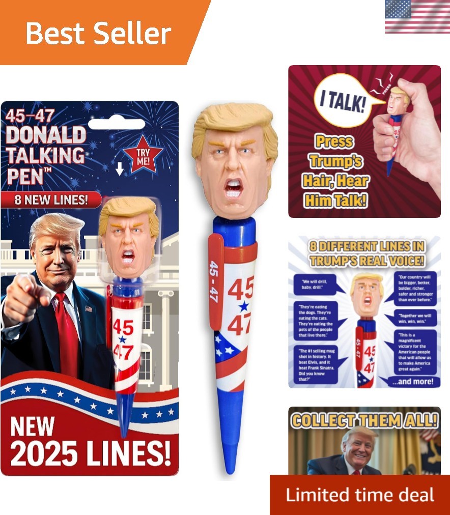 Donald Trump Talking Pen – Press His Hair & Hear 8 Real Voice Quotes – Funny …