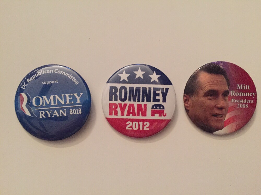 3 Vintage 2012 Republican National Convention DC DELEGATION Buttons Mitt Romney