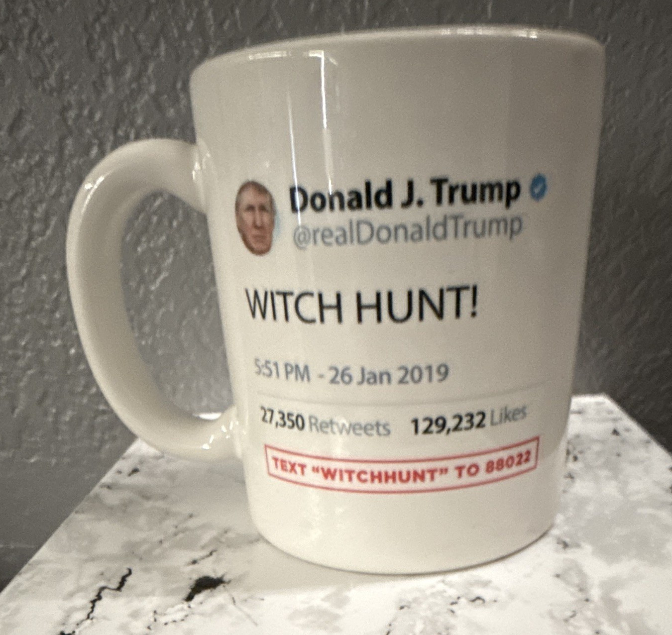 Donald Trump 2019 “WITCH HUNT!” Ceramic Mug Made in USA Political