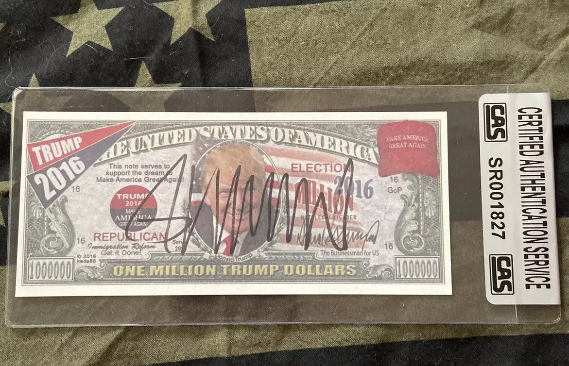 Donald Trump 2016 Victory Note $1,000,000 Trump Dollars CAS SROO1827