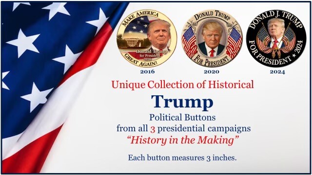 Trump Presidential Campaign JRG Buttons Political Historical Collectable