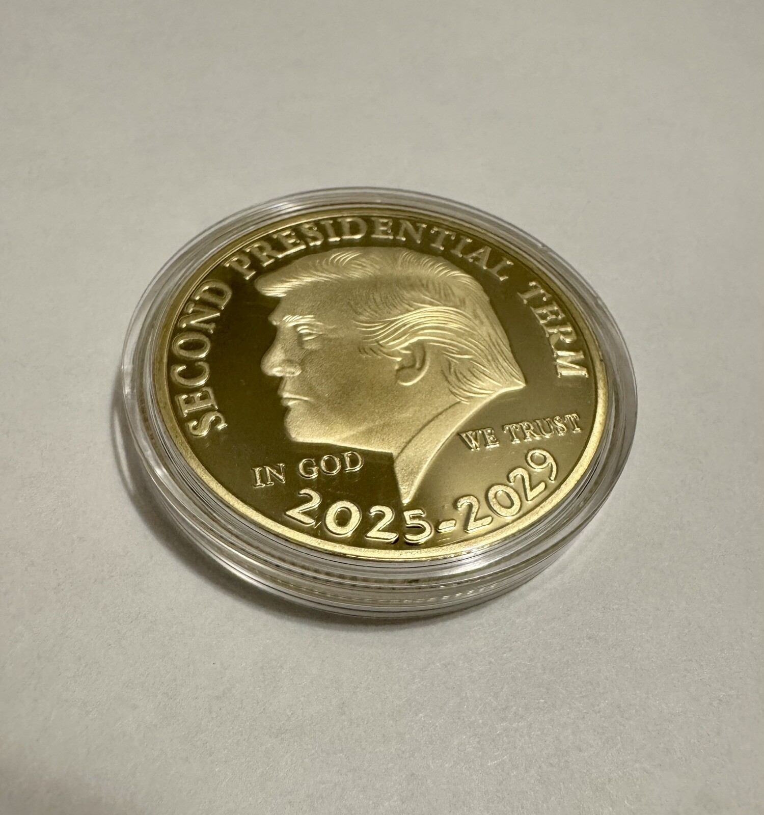 Commemorative Trump Coins Second Term 2025-2029 President Donald Trump Gold-2PC