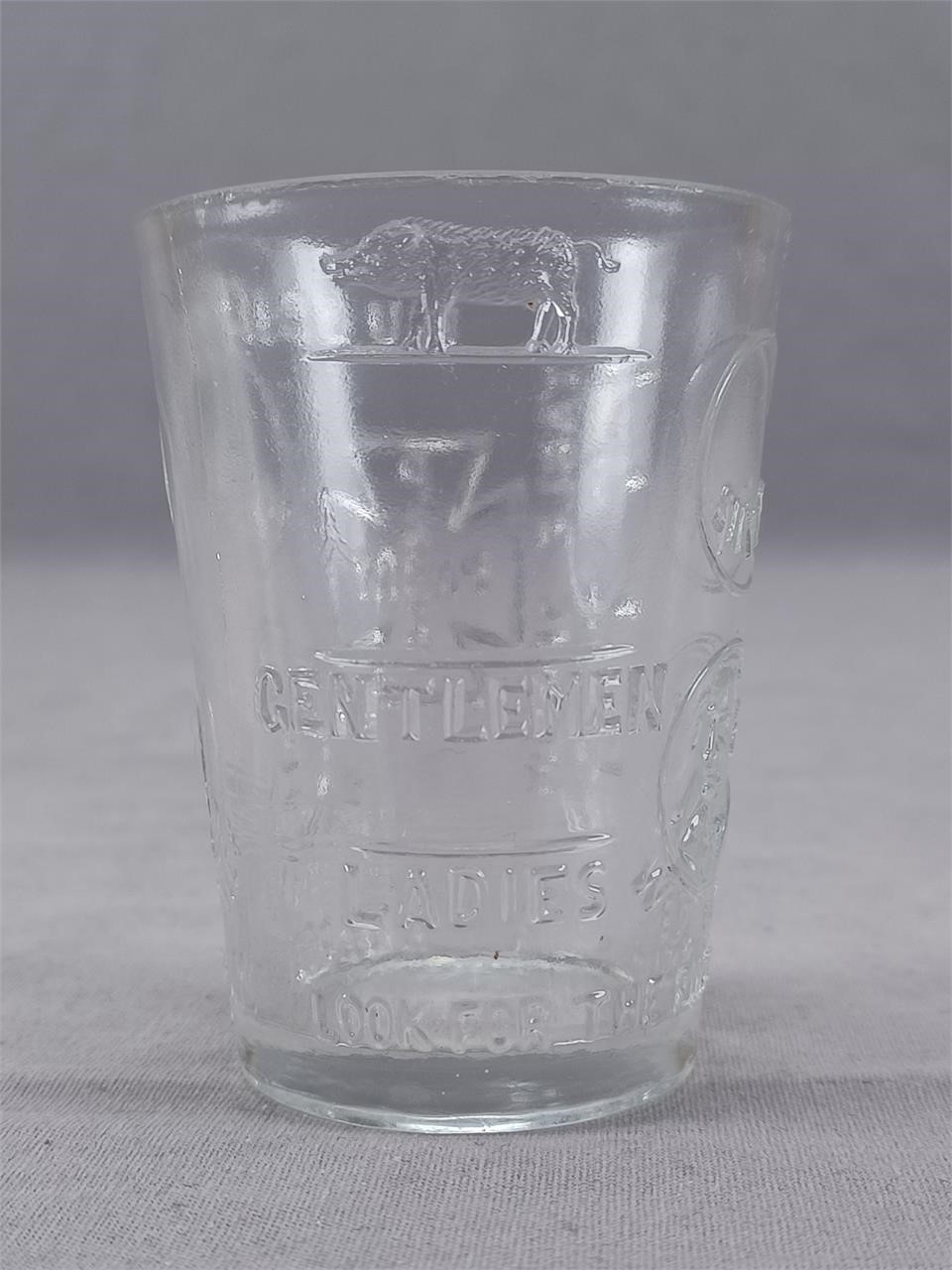 President Mckinley & Bryan Buggies Campaign Dose Glass Circa 1896