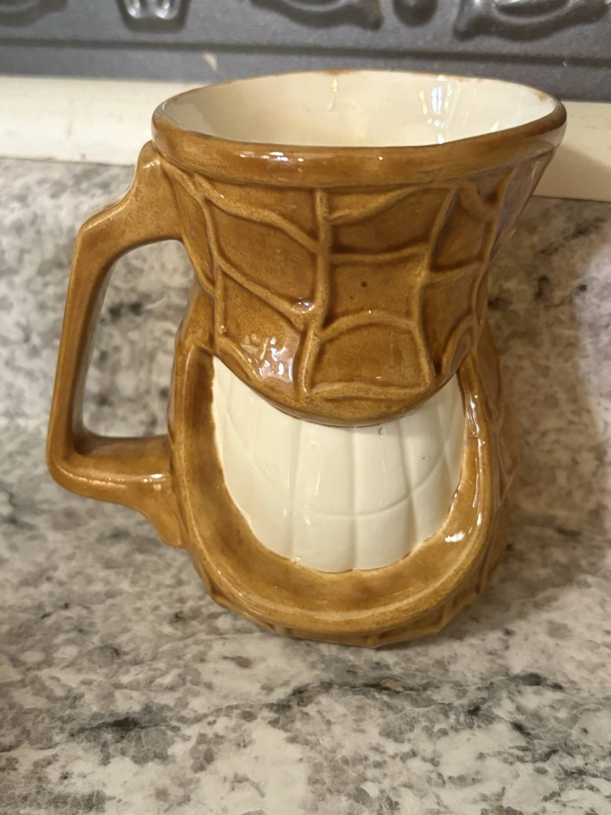 Vintage President Jimmy Carter Smiling Peanut Man Ceramic Mug 1977 Lips Teeth
