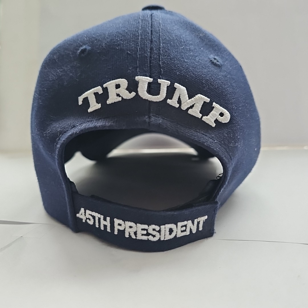 TRUMP Hat Blue Eagle SEAL MAGA President Signature Trucker Cap 45th