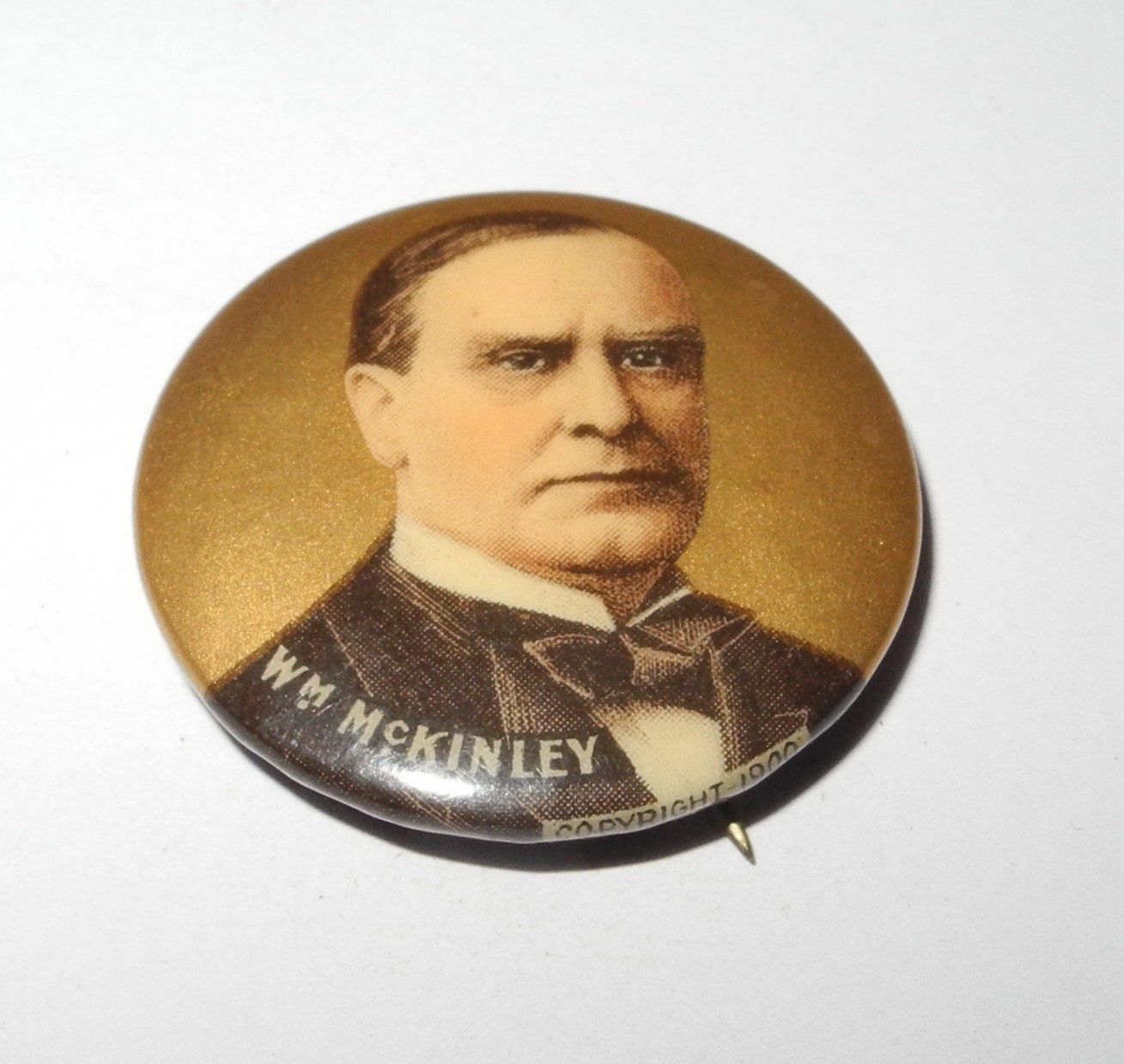 1900 WILLIAM MCKINLEY Political Campaign President Election Button 1.25″ Pin