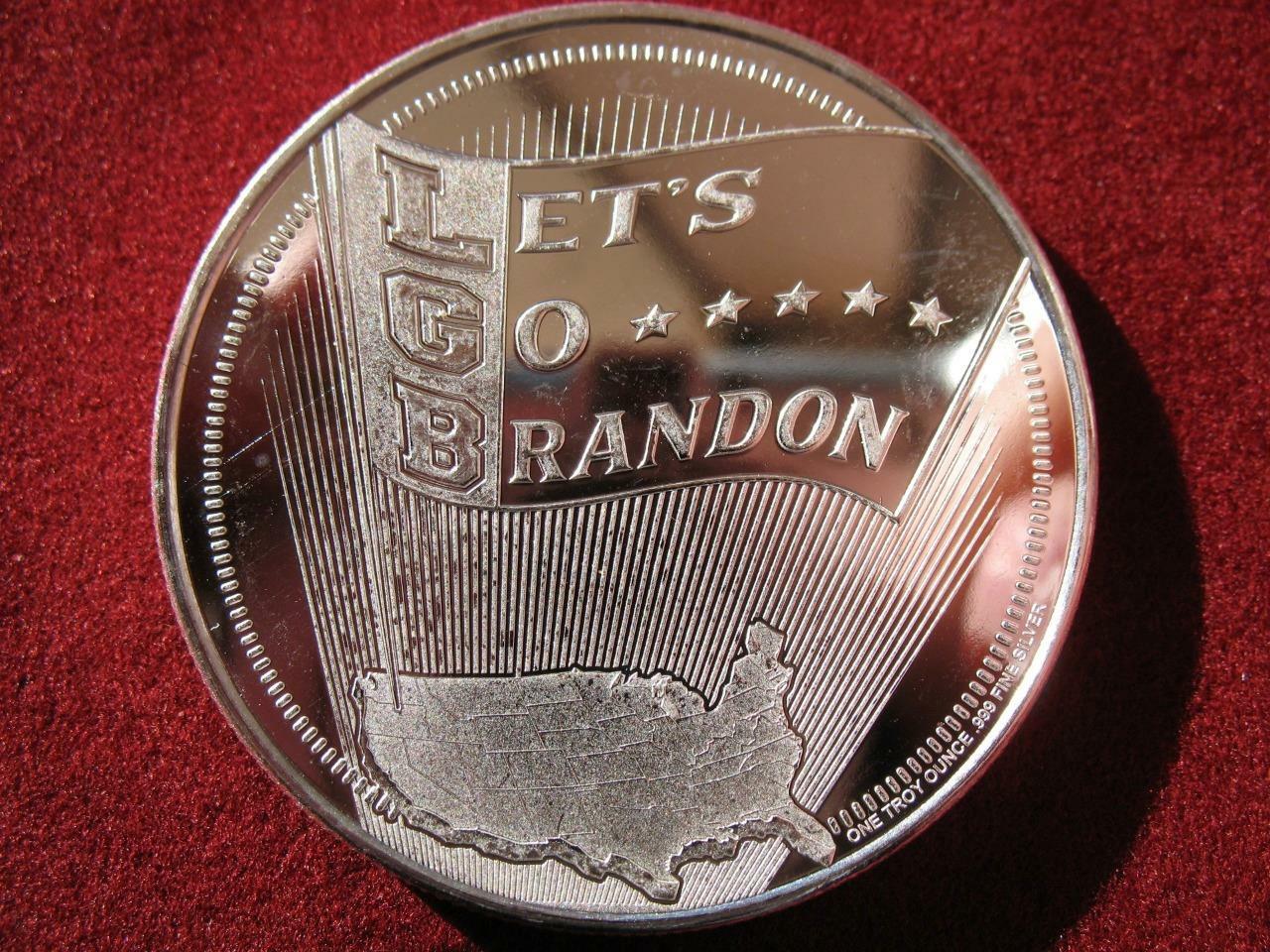 1-OZ.999 SILVER COIN LET’S GO BRANDON FJB TRUMP KEEP AMERICA GREAT +GOLD
