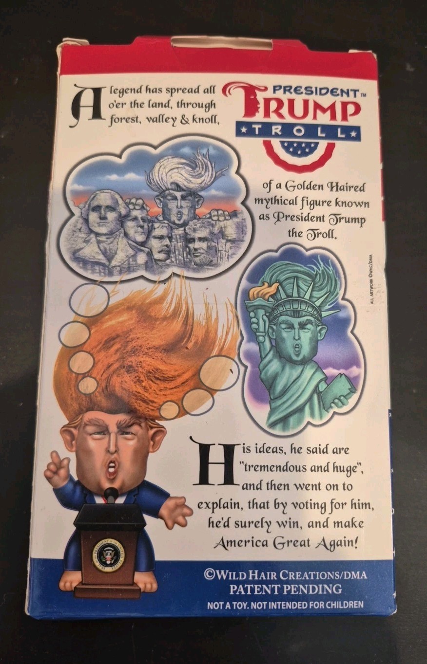 BNIB President Donald Trump Troll – Hair To The Chief Collectible Doll Toy