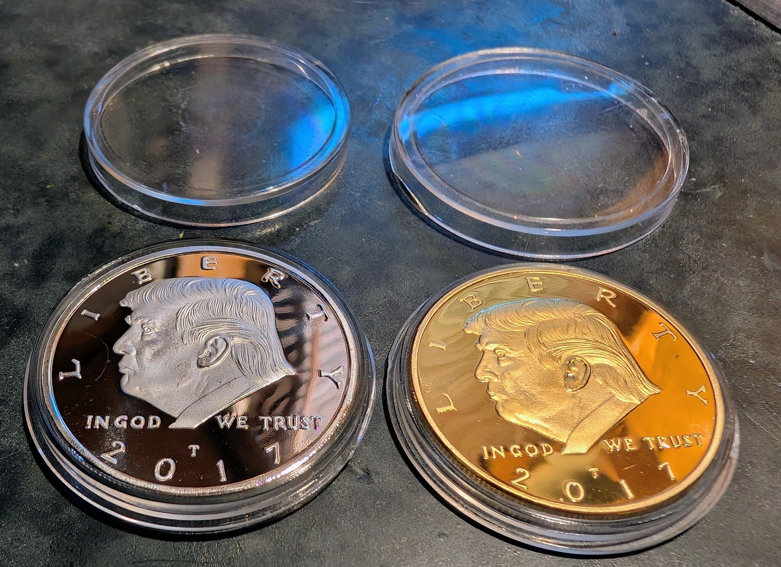 President Donald Trump Gold and Silver Commemorative 2017 Coins *2 COINS*