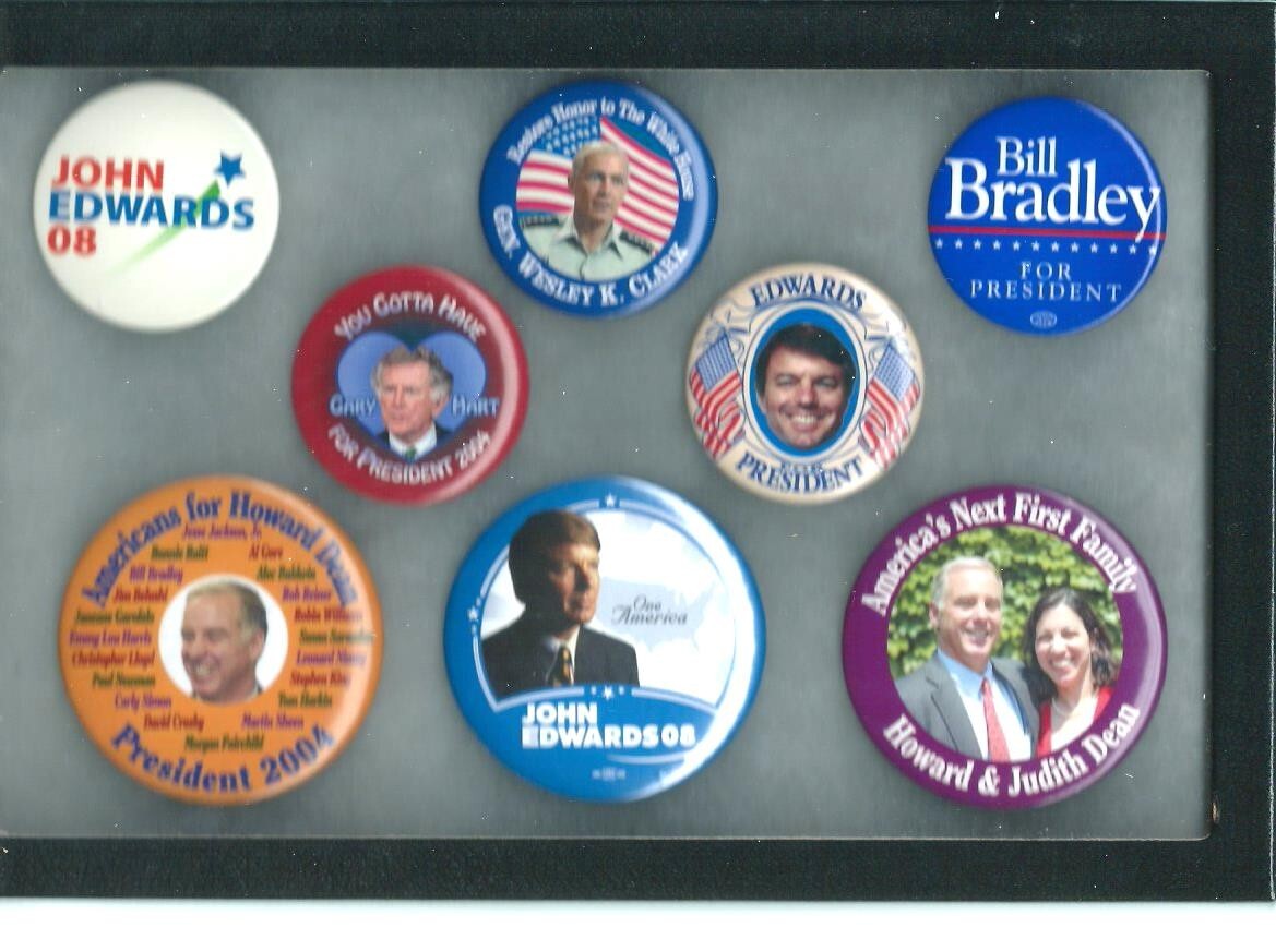 Group Hopeful Democratic Presidential Political Campaign Buttons Howard Dean Etc