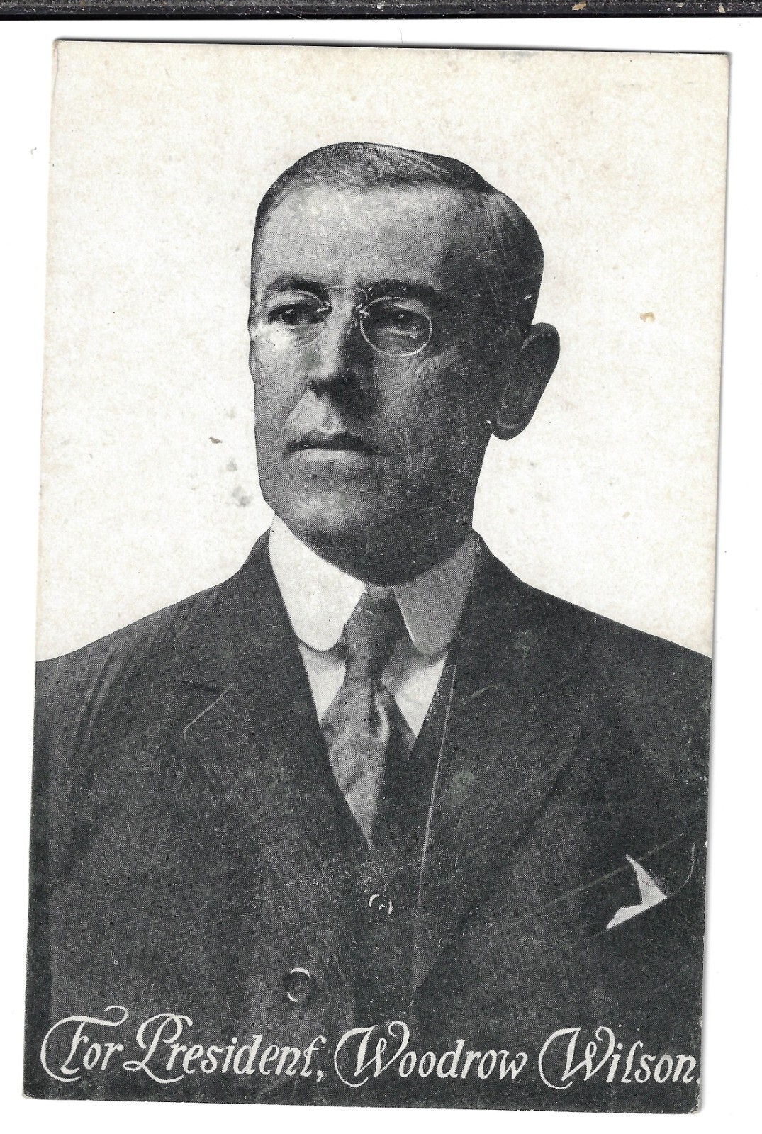 1912 Woody Wilson B&W Adv Back Campaign Postcard from Set of 3 Matches TR & Taft