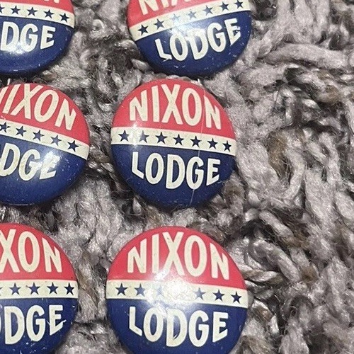 Vintage Richard Nixon Henry Cabot Lodge Presidential Campaign Button Pin 1960s