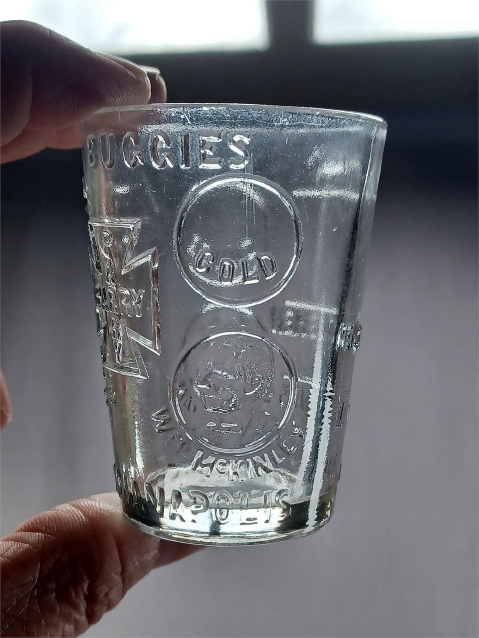 President Mckinley & Bryan Buggies Campaign Dose Glass Circa 1896