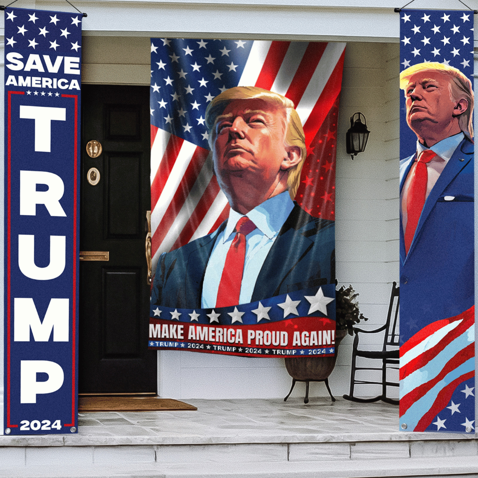 DecorX Trump 2024 Save America Campaign Banner – Patriotic Political Decoration