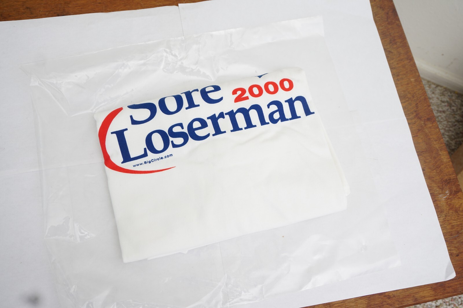 Vintage Sore Loserman 2000 Political XL Men’s T-Shirt White. New, Old Stock