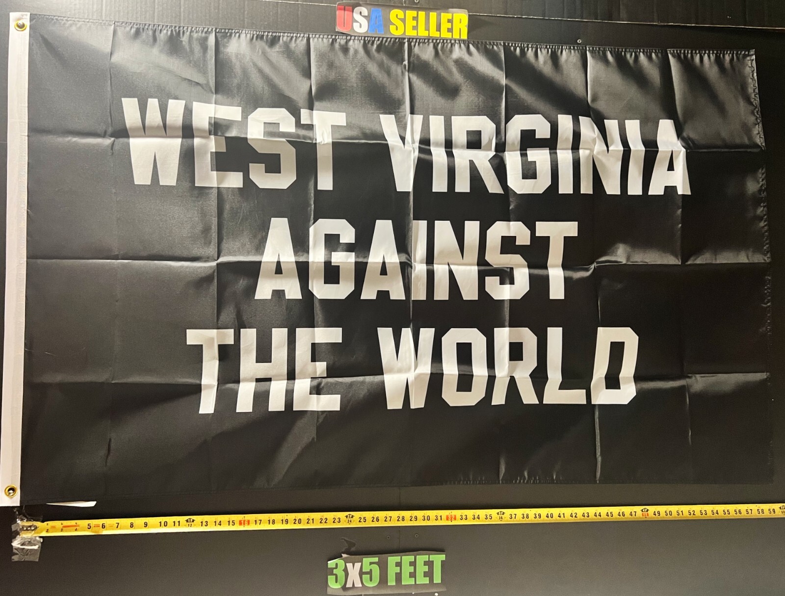 West Virginia Flag FREE SHIPPING Against The World Beer Dorm Room Sign USA 3×5′
