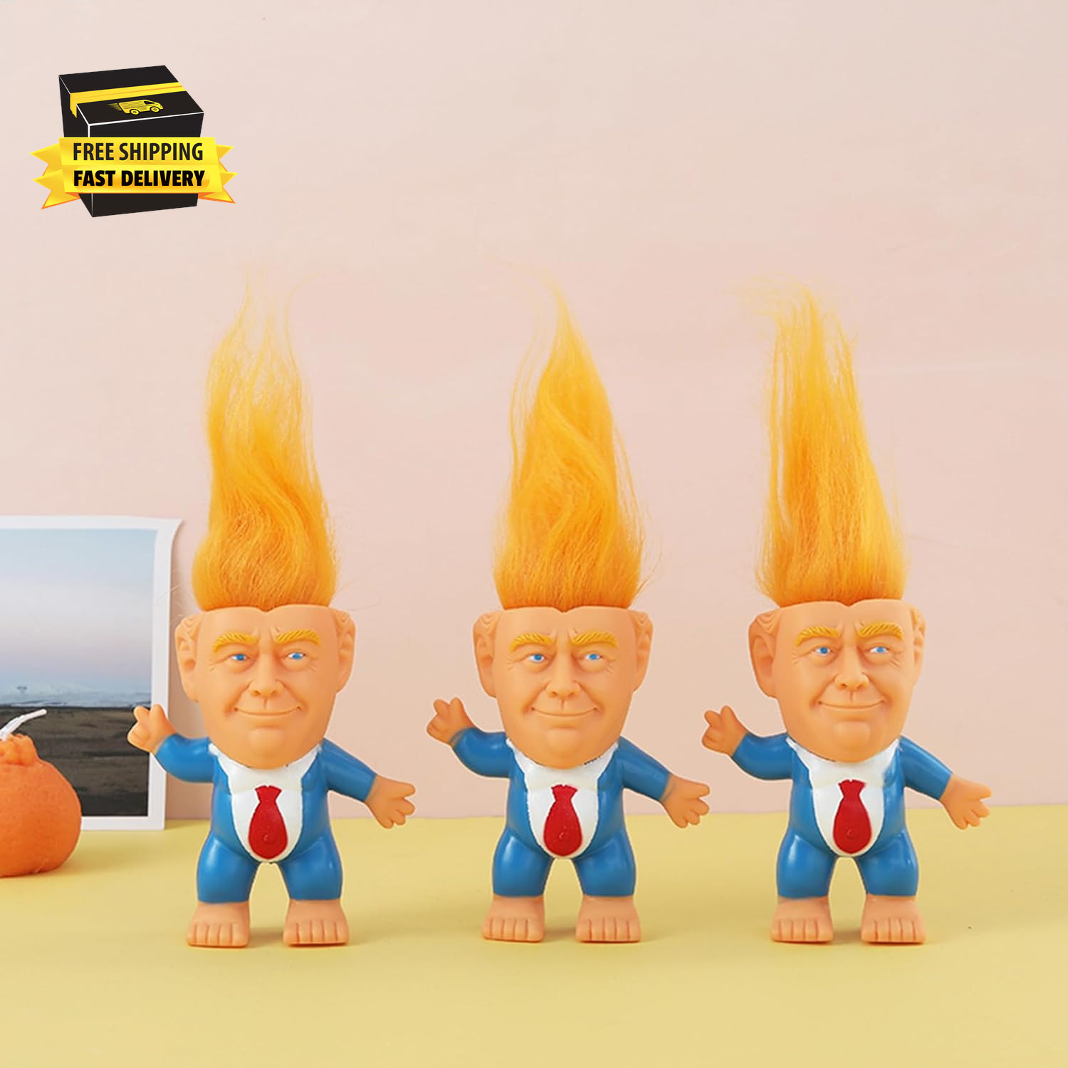 Donald Trump Toys Cute Rubber Troll Doll Toy Trump 2025 Take America Back, Troll