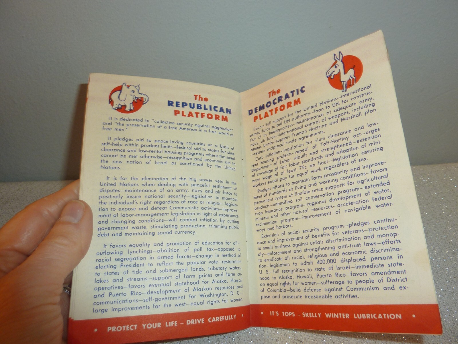 Rare Vintage 1948 Presidential Election Book Skelly Gas Truman!